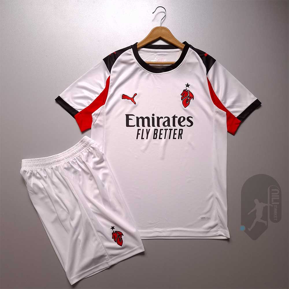 لباس دوم میلان ( ورژن هوادار - فصل 2025/2026) به همراه شورت ورزشی