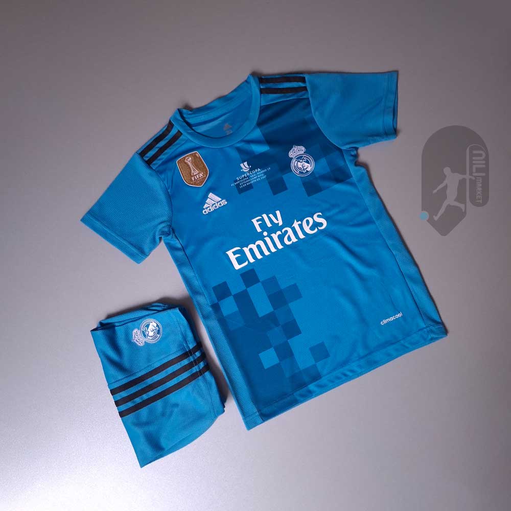 لباس کلاسیک سوم رئال مادرید - بچگانه (فصل 2017/18) به همراه شورت ورزشی