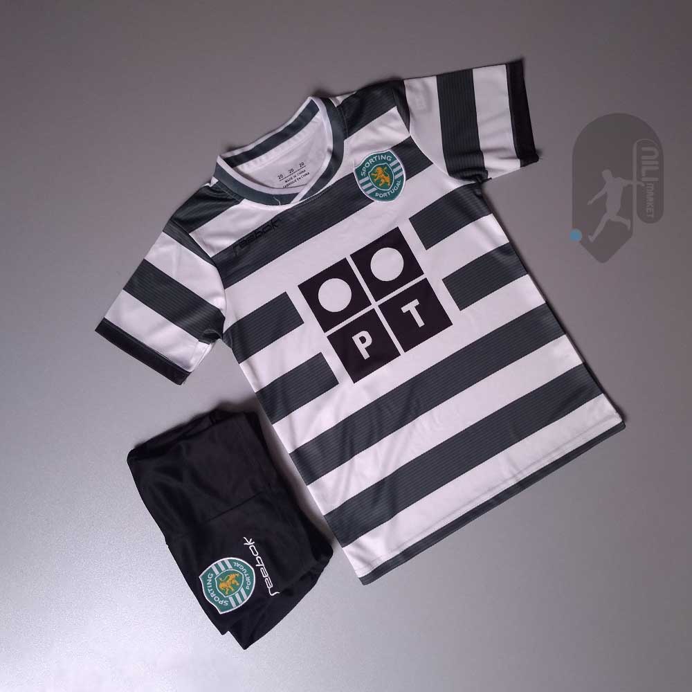 لباس بچگانه کلاسیک اسپورتینگ لیسبون (  سال 2002 ) به همراه شورت ورزشی