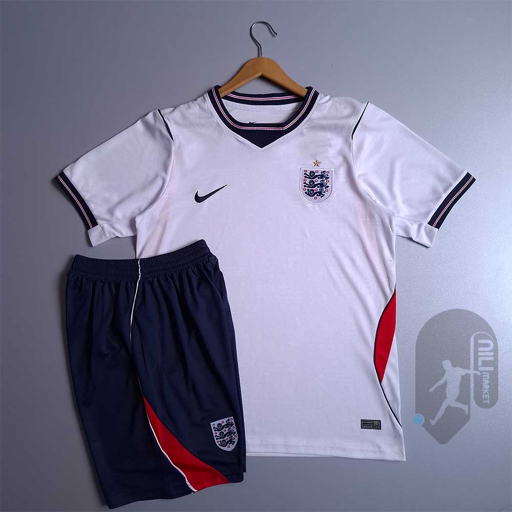 کیت اول انگلیس ( ورژن هوادار - جام جهانی 2026) به همراه شورت ورزشی