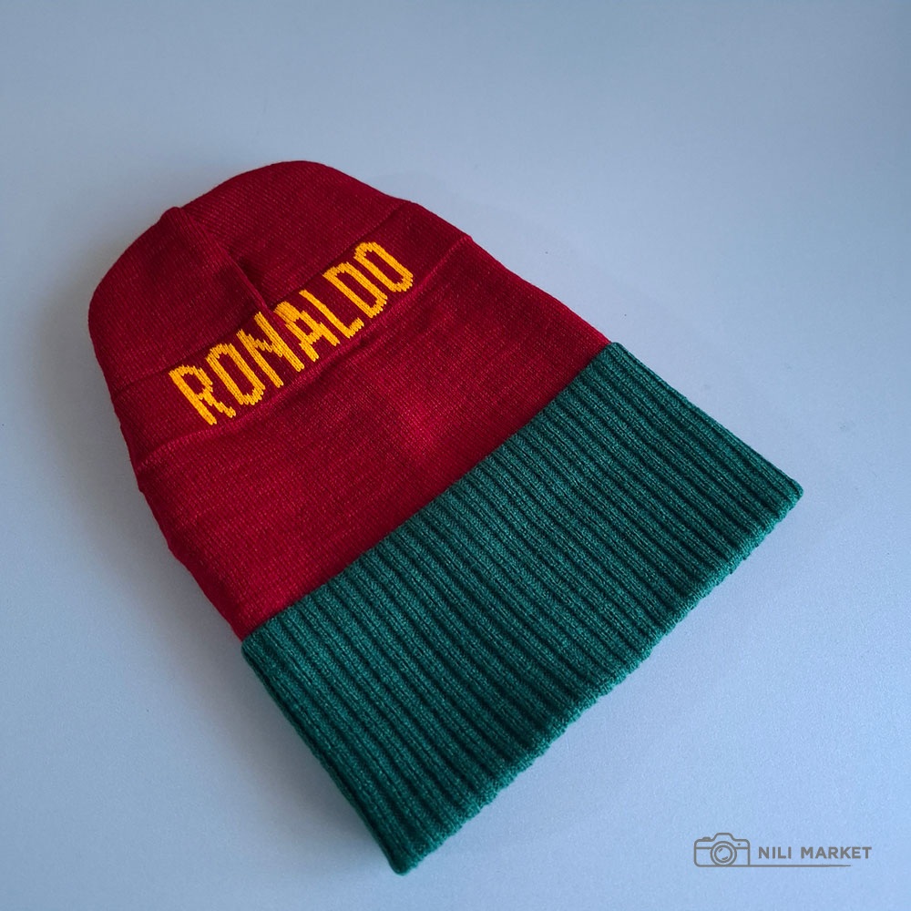کلاه زمستانی بافت بچگانه رونالدو CR7 طرح پرتغال