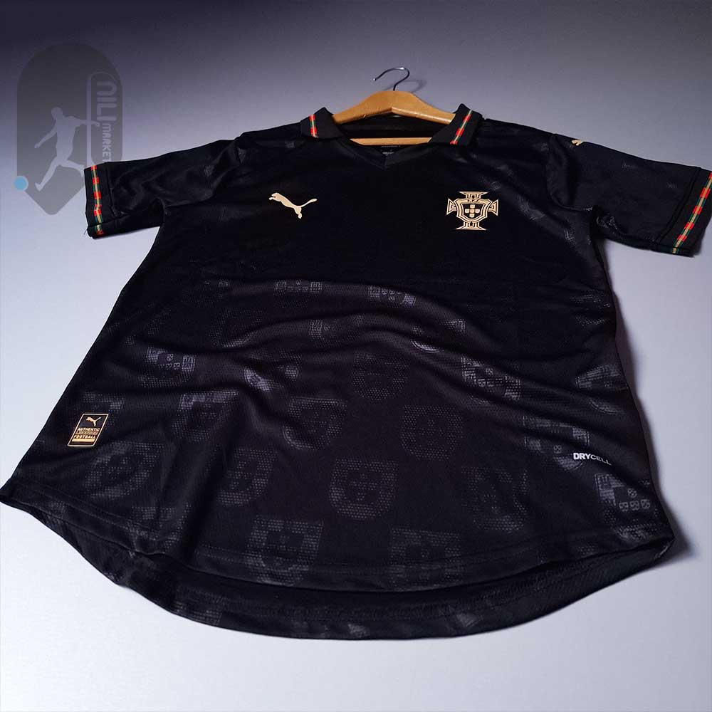 لباس پرتغال طرح ویژه مشکی ( ورژن پلیر - سال 2025) همراه با شورت ورزشی