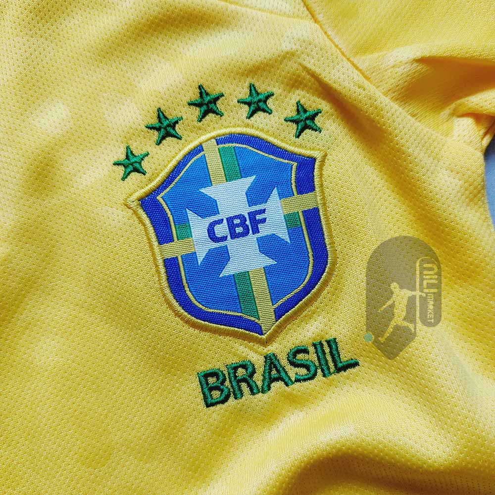 لباس اول برزیل - بچگانه (کیفیت A - سال 2023) به همراه شورت ورزشی
