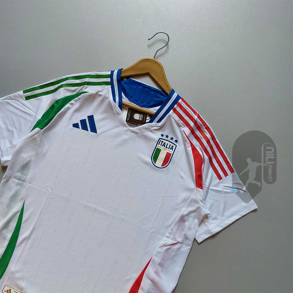 لباس دوم ایتالیا (کیفیت A++  - ورژن پلیر قواره ازاد - طرح یورو 2024)