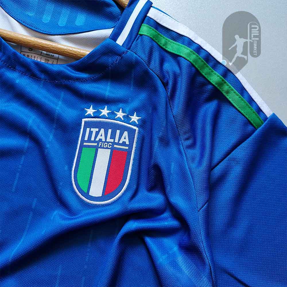 لباس اول ایتالیا (کیفیت A - ورژن هوادار - طرح یورو 2024) همراه با شورت ورزشی