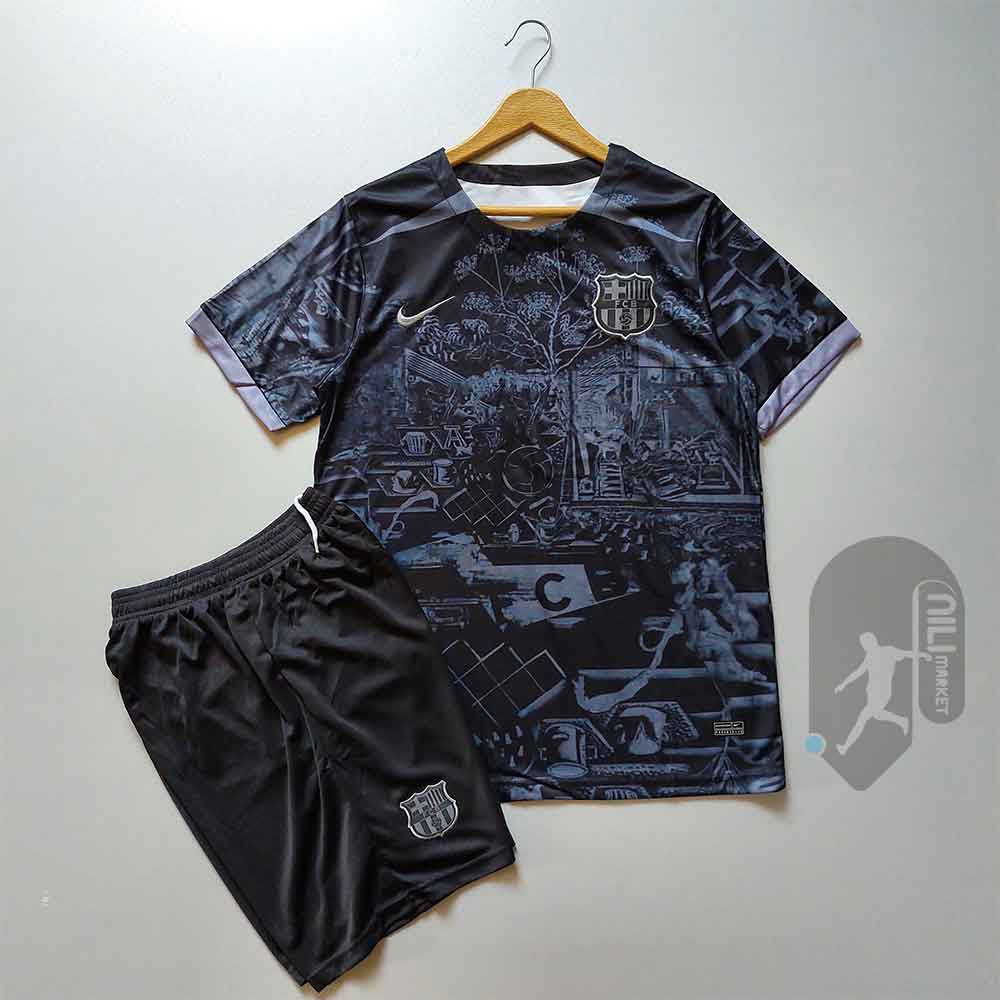 لباس کانسپت بارسلونا ( ورژن هوادار ) همراه با شورت ورزشی