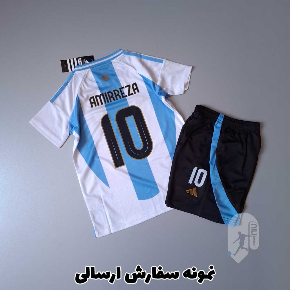 لباس اول آرژانتین - بچگانه (سال 2024) به همراه شورت ورزشی